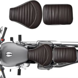 Fancy Seat Cover Brown With Foam Combo For Royal Enfield Classic 350/500cc Split Bike Seat Cover For Royal Enfield Classic 350, Classic 500, Classic Chrome-22