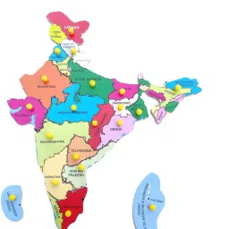 ango Wooden India Map With States and Capitals Puzzle With Knobs For Students image 3