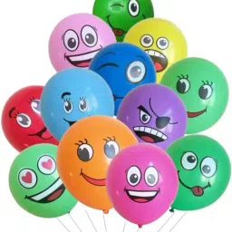 Printed Multicolour Emoji Ballon 25 Pcs Printed Face Expression Kid/Party/Birthday Decor Balloon-28