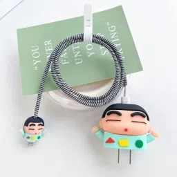 VAPRIF iPhone Charger Cover For 18W/20W | Cute 3D Cartoon Character Shinchan Cable Protector-image-75