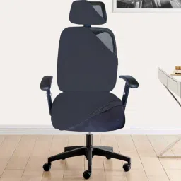 hotkei Dark Grey Polyester Blend Solid 13x16 Inches Chair Covers (1 piece)-picture-25