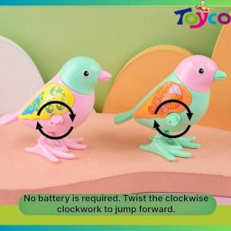 toyco Wind Up Key Operated Jumping Bird Toys Set for Kid with 360 degree Rotating Head image 3