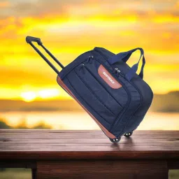 50 L Strolley Duffel Bag - Trendy Durable Cabin Trolley Duffel Bag Lightweight Foldable Stylish Travel Bags - Blue - Regular Capacity-image-79