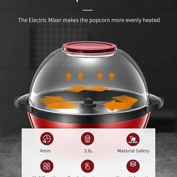 Kruthu Enterprise Electric Popcorn Maker Machine for Home Non Stick Popper Use with Oil Automatic Instant Pop Corn Maker for Usual Snacking & Parties Large and Delicious Snack Multicolor (Pack of 1) image 2