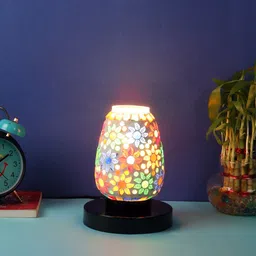 Devansh Multicoloured Mosaic Glass Table Lamp With Iron Base-53