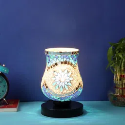 Devansh Multicoloured Mosaic Glass Table Lamp With Iron Base image 3
