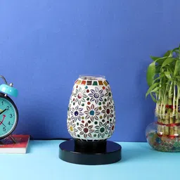Devansh Multicoloured Mosaic Glass Table Lamp With Iron Base image 2