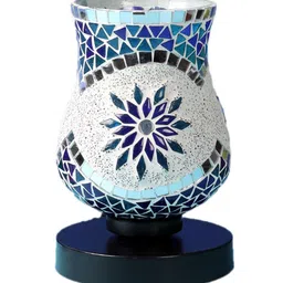 Devansh Multicoloured Mosaic Glass Table Lamp With Iron Base image 4