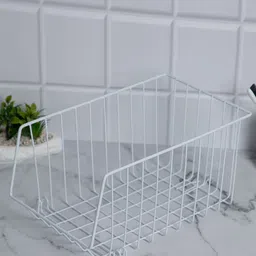 Anko White Iron Bathroom Basket-12