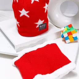 PASSION PETALS Kids Printed Woollen Beanie With Scarf-image-67