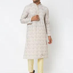 Ethnicity Ethnic Motifs Printed Thread Work Pure Cotton Straight Kurta With Trousers-picture-31
