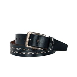Leather World Men Black Textured Leather Belt-image-96