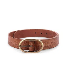 Belwaba Men Tan Textured Leather Formal Belt-image-28