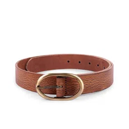 Belwaba Men Tan Textured Leather Formal Belt-image-96