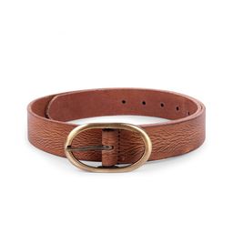 Belwaba Men Tan Textured Leather Belt-image-87
