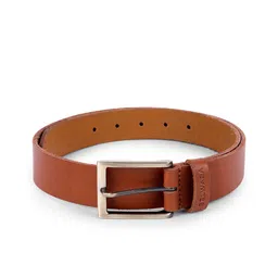 Belwaba Men Tan Textured Leather Formal Belt-image-89