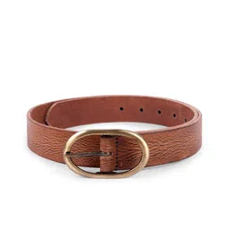 Belwaba Men Tan Textured Leather Formal Belt-image-85