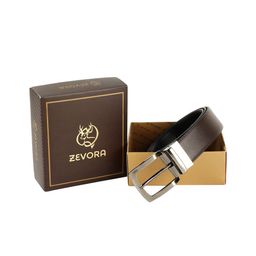 ZEVORA Men Brown Reversible Formal Belt-picture-56
