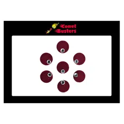 Comet Busters Maroon Stone-Studded Round Shaped Bindis - 7 Pcs image 1