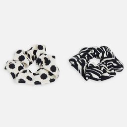 20Dresses Women Black & White Set Of 2 Printed Ponytail Holders-40