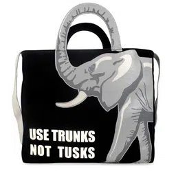 Colorbar Black Animal Printed Shopper Tote Bag-10
