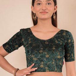Bindigasm's Advi Embellished Velvet Saree Blouse-picture-17