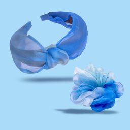 HAIR DRAMA CO. Blue Head Band & Scrunchie-image-80