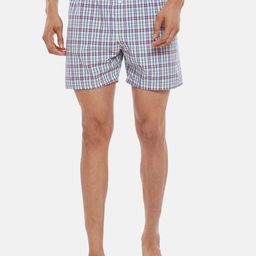 Ajile by Pantaloons Men Blue & Pink Checked Pure Cotton Boxers-image-75