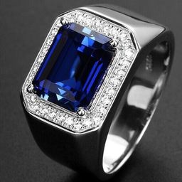 MYKI Men Silver-Plated CZ-Studded Finger Ring-18