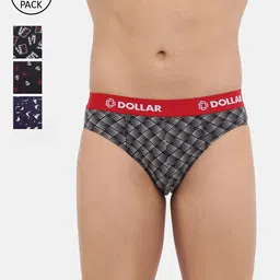 Dollar Bigboss Men Printed Pack of 4 Combed Cotton Brief-4