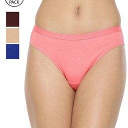 LYRA Women Pack Of 4 Assorted Solid Cotton Bikini Briefs-picture-57