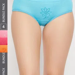 SECRETS BY ZEROKAATA Women Pack Of 4 Antimicrobial Assorted Printed Basic Cotton Briefs-image-21