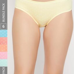 SECRETS BY ZEROKAATA Women Pack Of 6 Antimicrobial Assorted Printed Basic Cotton Briefs-picture-12