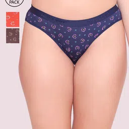 ABELINO Women Pack Of 3 Floral Printed Hipster Cotton Briefs-image-60
