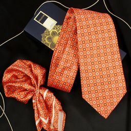 PELUCHE Men Printed Neck Tie & Pocket Square Accessory Gift Set-image-53