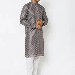 Ethnicity Ethnic Motifs Printed Mandarin Collar Straight Kurta With Churidar-image-26