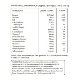 Pure Nutrition  L- Glutathione With Vitamin C - Orange Flavour - 15 Effervescent Tablets image 5