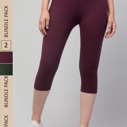 Apraa & Parma Women Pack of 2 Skinny Fit Capris-picture-7