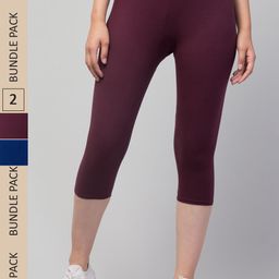 Apraa & Parma Women Pack of 2 Skinny Fit Capris-picture-4