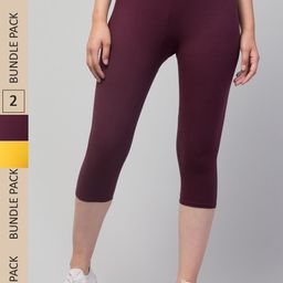Apraa & Parma Women Pack of 2 Skinny Fit Capris-picture-1