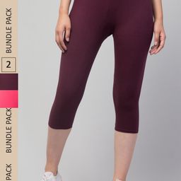 Apraa & Parma Women Pack of 2 Skinny Fit Capris-image-85