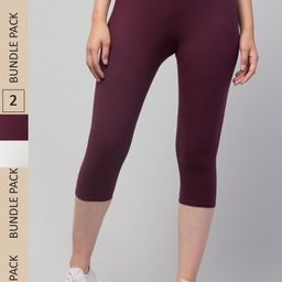Apraa & Parma Women Pack of 2 Skinny Fit Capris-picture-5