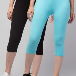 Apraa & Parma Women Pack Of 2 Skinny Fit Pure Cotton Capris-picture-34