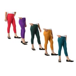 BAESD Girls Pack Of 5 Skinny Fit Mid Rise Cotton Capris-picture-38