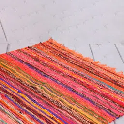 HANDICRAFT PALACE Orange Braided Cotton Carpet-picture-47