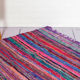 HANDICRAFT PALACE Red & Purple Braided Cotton Carpet-image-73
