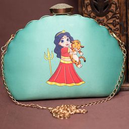 ARTKLIM Printed Half Moon Clutch-image-16