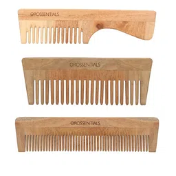 OROSSENTIALS Set Of 3 Neem Wooden Comb-17