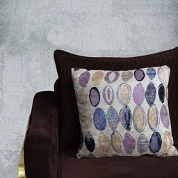 Tasseled Home Elliptical Blue & Purple Geometric Velvet Square Cushion Cover-image-14