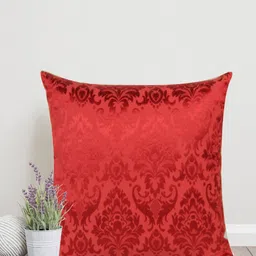 Home Red Printed Self Design Square Cushion Covers-image-47